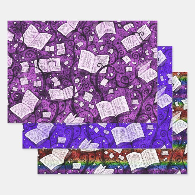 Hoja De Papel De Regalo Colección de fondo de libros 2 (Set)