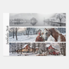 Hoja De Papel De Regalo Colección de Invierno 26x6" Diseños de Sierra de M