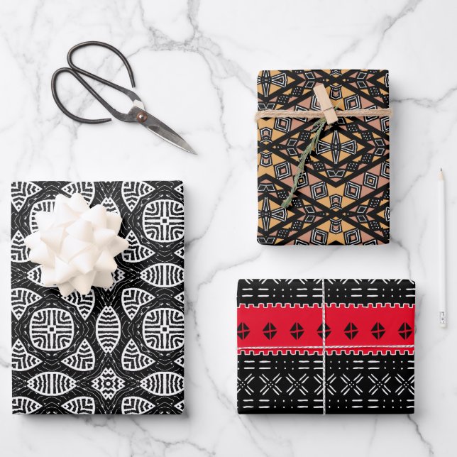 Hoja De Papel De Regalo Colección de Mudcloth Moderno 2 (Anverso)