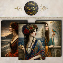 Hoja De Papel De Regalo Colección de mujeres victorianas Decoupage