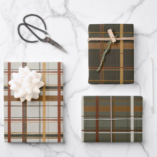Hoja De Papel De Regalo Colección de navidades | Plaids Green, Cream, Tan