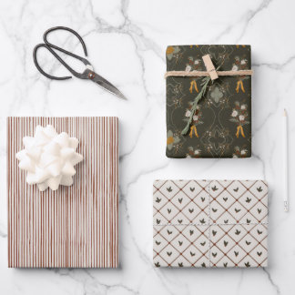 Hoja De Papel De Regalo Colección de navidades | Tiras, Floral, Holly