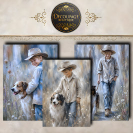 Hoja De Papel De Regalo Colección de Niños y Perros Leales