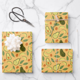 Hoja De Papel De Regalo Colección de patrones de cestas de frutas - Aguaca