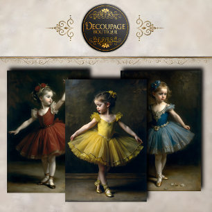 Hoja De Papel De Regalo Colección de Pequeñas Bailarinas de Época Decoupag