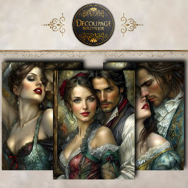 Hoja De Papel De Regalo Colección de Romántica Victoriana Decoupage