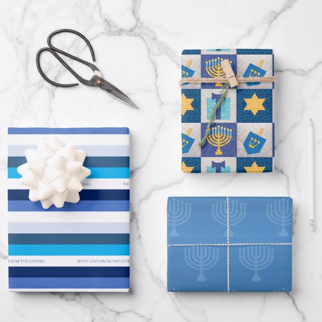 Hoja De Papel De Regalo Colección Hanukkah (Anverso)