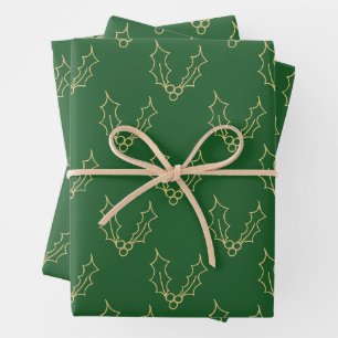 Hoja De Papel De Regalo Colección Navidades simples - Holly