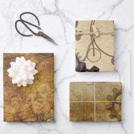 Hoja De Papel De Regalo Colección Steampunk Vintage