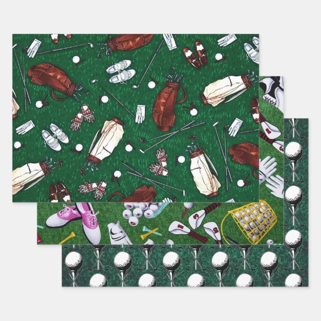 Hoja De Papel De Regalo Colección Tee Time Golfers (Set)