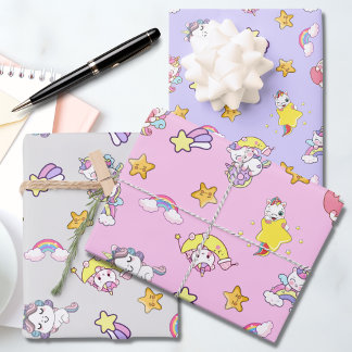 Hoja De Papel De Regalo Colección temática estrella del arco iris de Unico