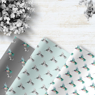 Hoja De Papel De Regalo Colibrí acuarela
