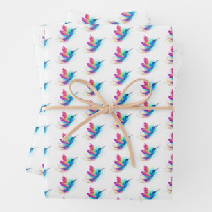 Hoja De Papel De Regalo Colibrí arcoiris exótica