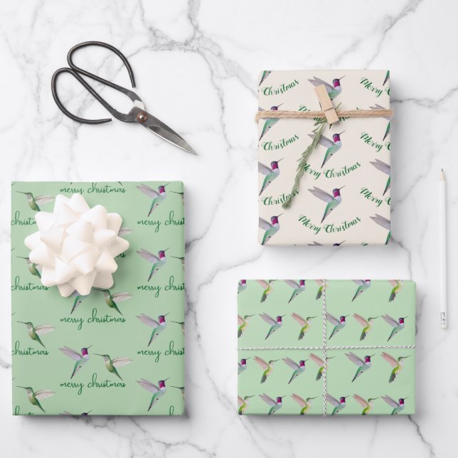 Hoja De Papel De Regalo Colibrí de Anna de Navidad (Anverso)