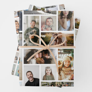Hoja De Papel De Regalo Collage de Fotos de Cuadrícula Moderna 'Crea el Tu