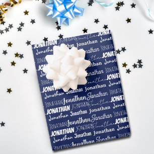 Hoja De Papel De Regalo Collage de nombres personalizados de cumpleaños az