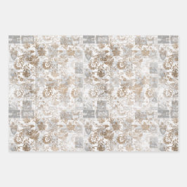 Hoja De Papel De Regalo Collage de periódicos de moda