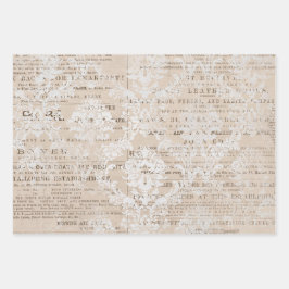 Hoja De Papel De Regalo Collage de periódicos de moda