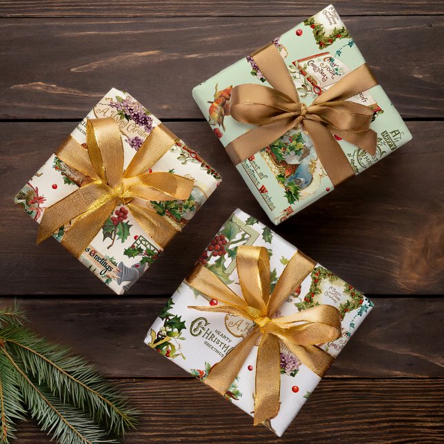 Hoja De Papel De Regalo Collage de saludos navideños festivos (Subido por el creador)