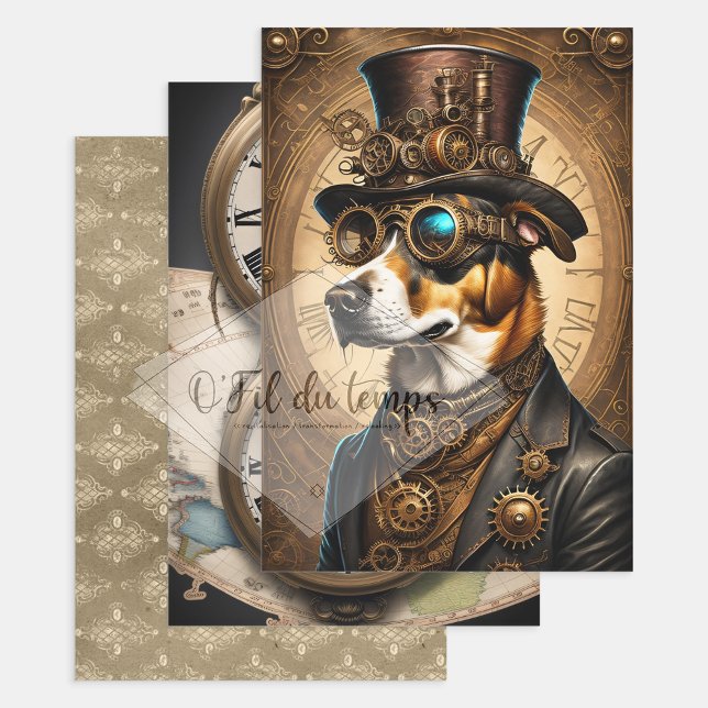 Hoja De Papel De Regalo Collection Steampunk Animal - Dog (Subido por el creador)