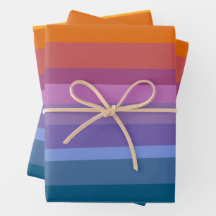 Hoja De Papel De Regalo Color brillante del gradiente de arcoiris retro vi