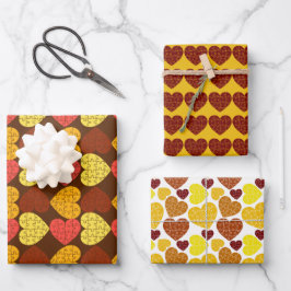 Hoja De Papel De Regalo Color de verano Forma de corazón Rompecabezas romp