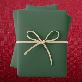 Hoja De Papel De Regalo Color negro verde esmeralda sólido