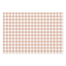 Color Retro Cuadros de Gingham de Melocotón