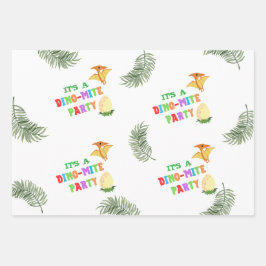 Hoja De Papel De Regalo Color ruar: Alarmante cumpleaños de los dinosaurio