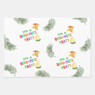 Hoja De Papel De Regalo Color ruar: Alarmante cumpleaños de los dinosaurio