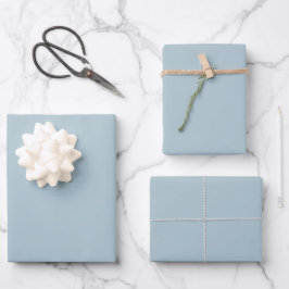 Hoja De Papel De Regalo Color sólido azul pastel | Clásica | Elegante