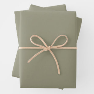 Hoja De Papel De Regalo Color sólido color Minimalista color de tierra ver
