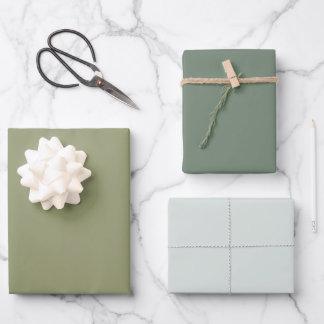 Hoja De Papel De Regalo Color sólido de la placa verde de salvia de oliva 
