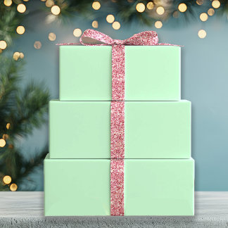 Hoja De Papel De Regalo Color sólido de menta de invierno