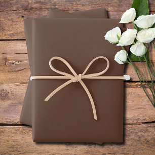 Hoja De Papel De Regalo Color sólido marrón nogal   Clásica   Elegante