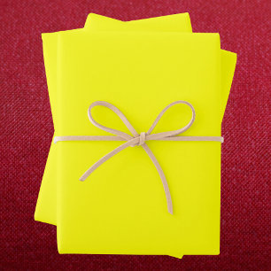 Hoja De Papel De Regalo Color sólido neón amarillo