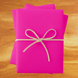Hoja De Papel De Regalo Color sólido neón rosado
