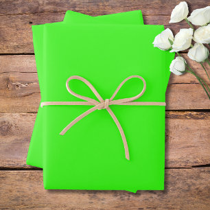 Hoja De Papel De Regalo Color sólido verde neón Clásica Elegante