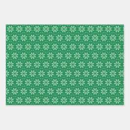 Hoja De Papel De Regalo color verde mínimo patrones gráficos paddy