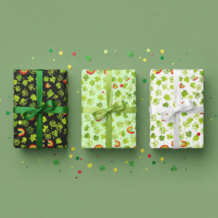 Hoja De Papel De Regalo Colores de agua rocas y arcos de lluvia irlandeses