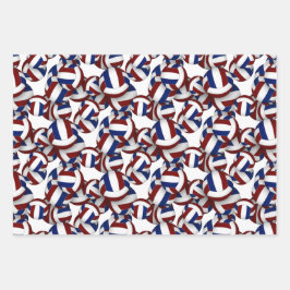 Hoja De Papel De Regalo Colores de equipo azul maroquí coordinando voleibo