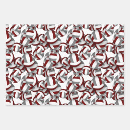 Hoja De Papel De Regalo Colores de equipo gris marrón coordinando voleibol