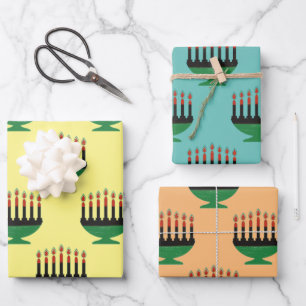 Hoja De Papel De Regalo Colores de Kwanzaa Kinara