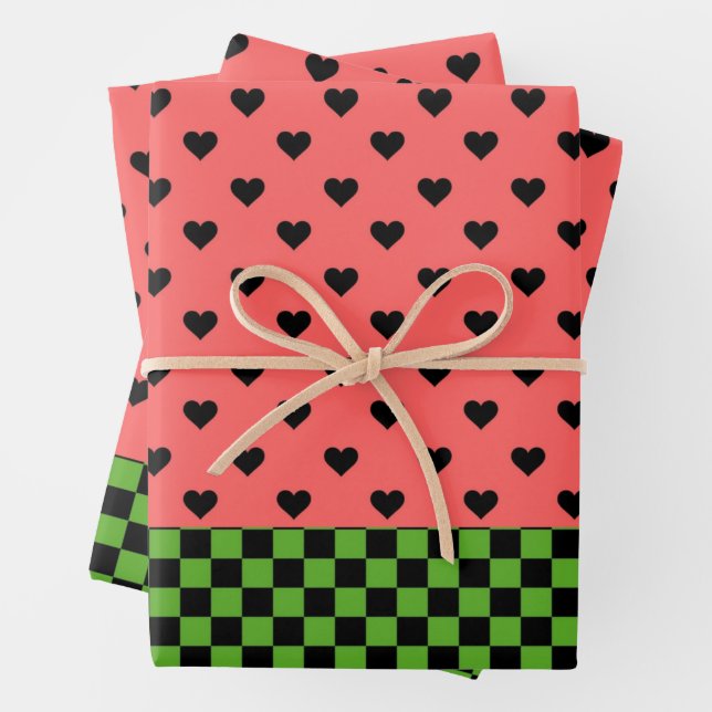 Hoja De Papel De Regalo Colores de sandía caprichosos (In situ)