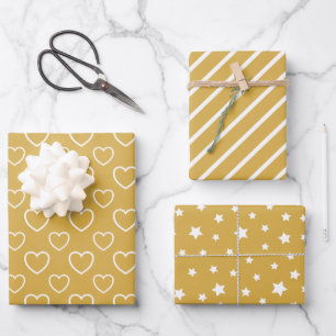 Hoja De Papel De Regalo Colores de tendencia - Color amarillo dorado - Pat