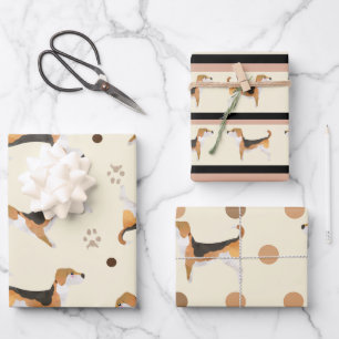 Hoja De Papel De Regalo Colores neutros de color beagle super cute amantes
