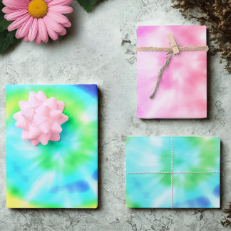 Hoja De Papel De Regalo Colorful Rainbow Tie Dye Wrapping Paper Sheets