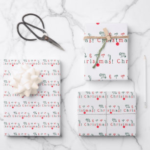 Hoja De Papel De Regalo Colorida Feliz Navidad y Ornamento Patrón, Diversi