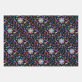 Hoja De Papel De Regalo Colorida Fiesta Negra