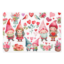 Coloridas gnomas de San Valentín de 3 pisos